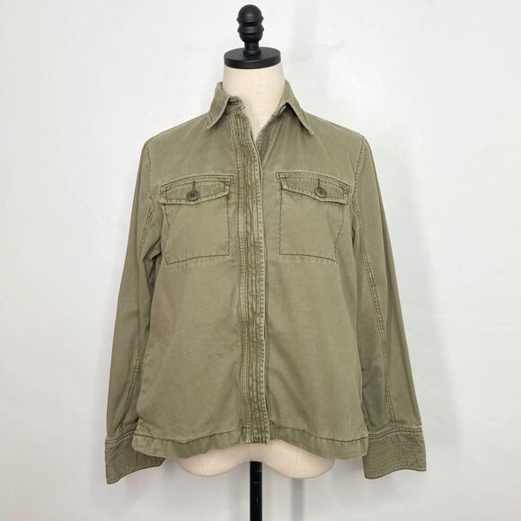 Abercrombie & Fitch Jackets & Blazers - Abercrombie & Fitch Army Green Utility Shacket Lightweight Coat Boho Y2k Size XS